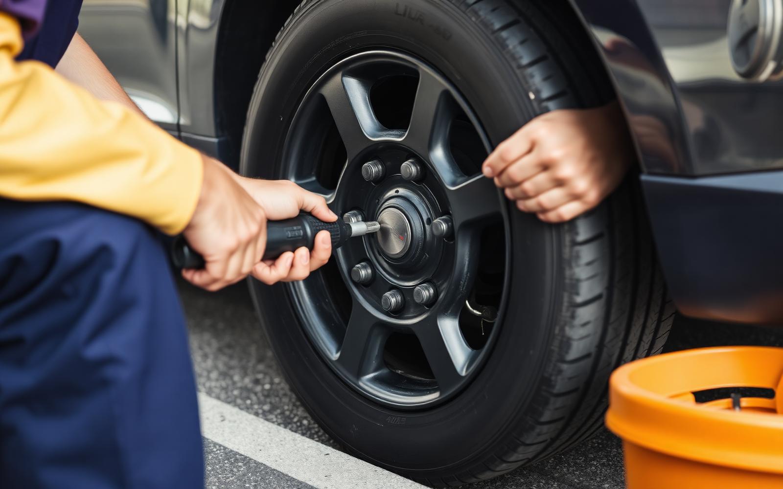 Mobile tyre fitting on roadside
